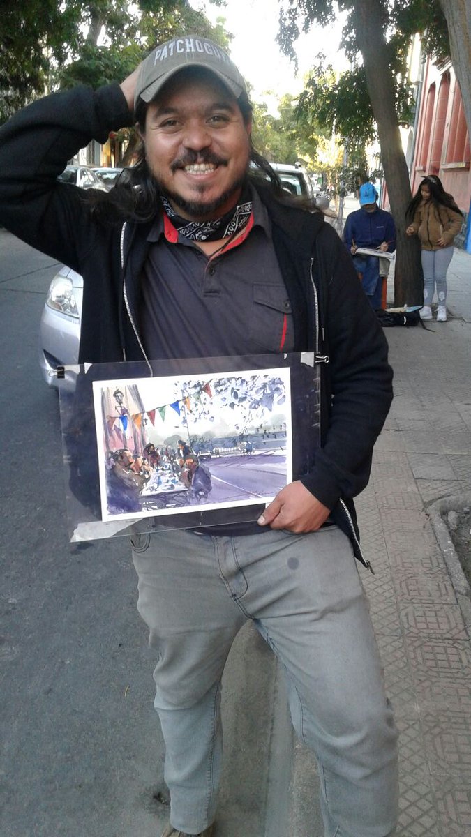 ElGranMalonCL's tweet photo. Andres Achavar pintor del barrio Yungay se la jugo con esta hermosa pintura en el malón de Espacio Arte Yungay 😍✨🎉👌 https://t.co/18aaEdJ5Xw
