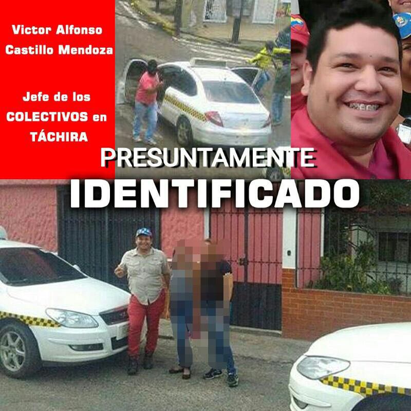 portalaldia's tweet photo. Identificado el Taxi con el Colectivo que con Armas largas atacó a los estudiantes en la Carabobo #Tachira es Víctor Castillo Mendoza. https://t.co/j5aFLoMbuY