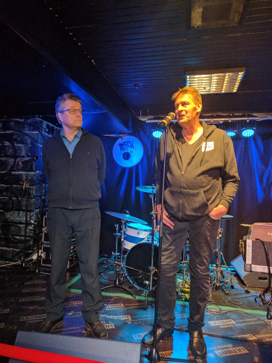 Juvankunta's tweet photo. Vesa Kontiainen haastattelee Tapani Purasta Juva Rock City -kirjan julkistajaisissa #juva #juva575 #juvarockcity https://t.co/uCe6gi1bHh