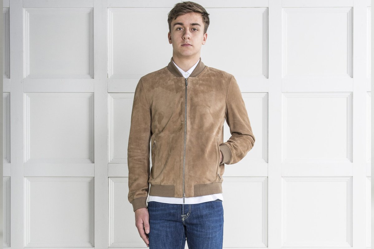 hugo boss suede bomber jacket