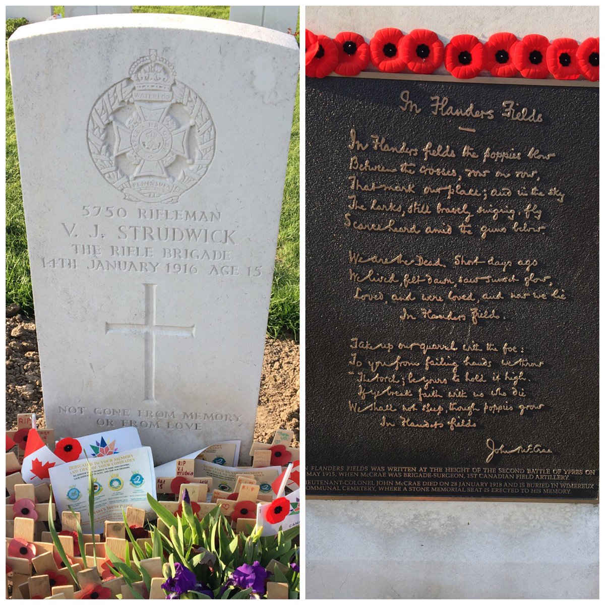 Oakridge_SS's tweet photo. Oaks Remember. The youngest casualty during WW1. #Vimy100 #TVDSBatVimy https://t.co/RcTiBngVNE
