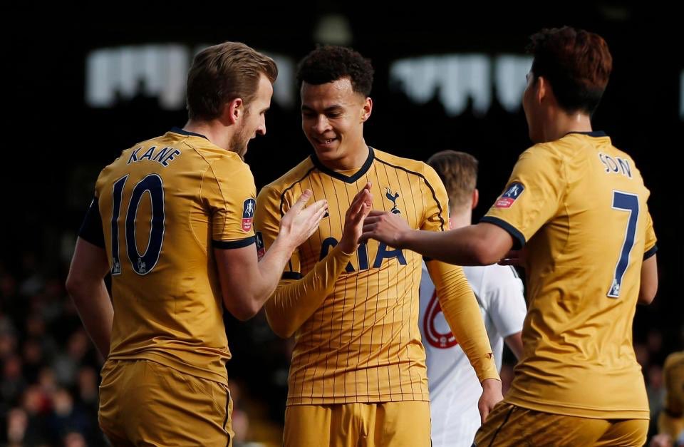 Daily_Hotspur's tweet image. Harry Kane, Dele Alli and Heung-min Son have scored more Premier League goals combined this season than Manchester United. #THFC