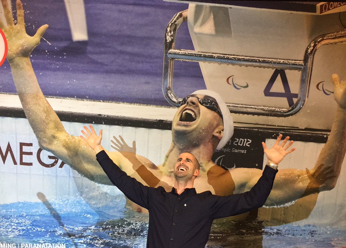 benhuot's tweet photo. Bigger me on screen 📺 #London2012 #minime 😂#CPCSummit @CDNParalympics @SwimmingCanada 🇨🇦 https://t.co/bQSNjzNAnX