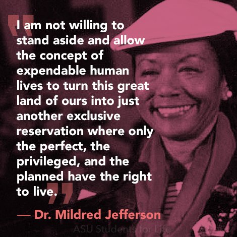 This April we remember the legendary #prolife activist Dr. Mildred Jefferson, who lived from April 4, 1926 – October 15, 2010. <3