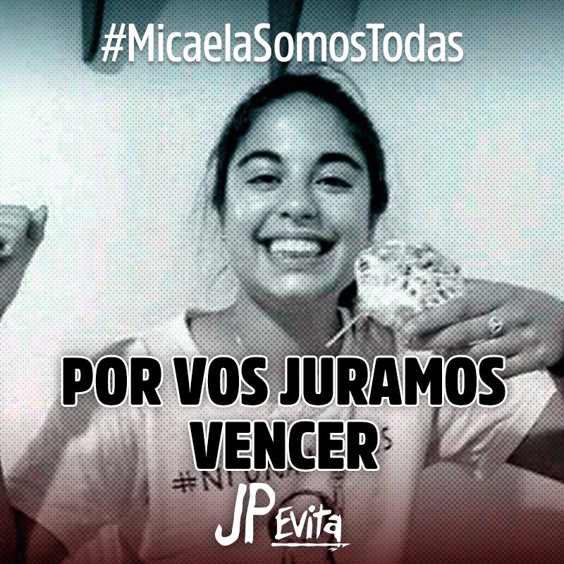 JPEvitaFederal's tweet photo. Esta noche en todas las plazas del pais tr recordamos movilizados y luchando #MicaelaSomosTodas #NiUnaMenos https://t.co/t7Dhp5srlf