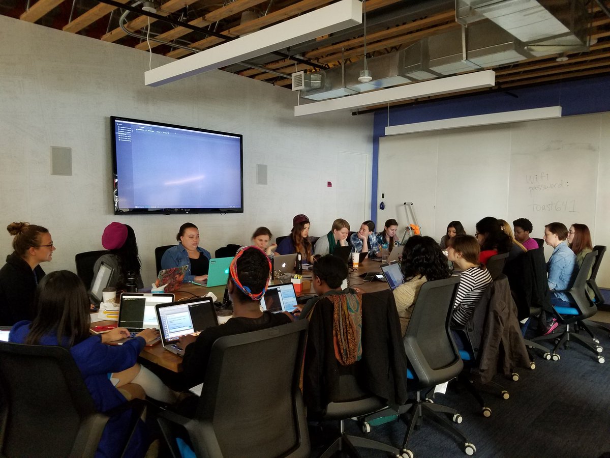 hearmecode's tweet photo. 75 women here today learning to code! I am woman, #HearMeCode https://t.co/kuFBwzrmzA