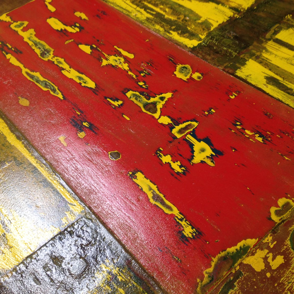 Only the wood with the most striking paint treatment makes the cut. Every piece is put together by hand from color combinations to assembly.