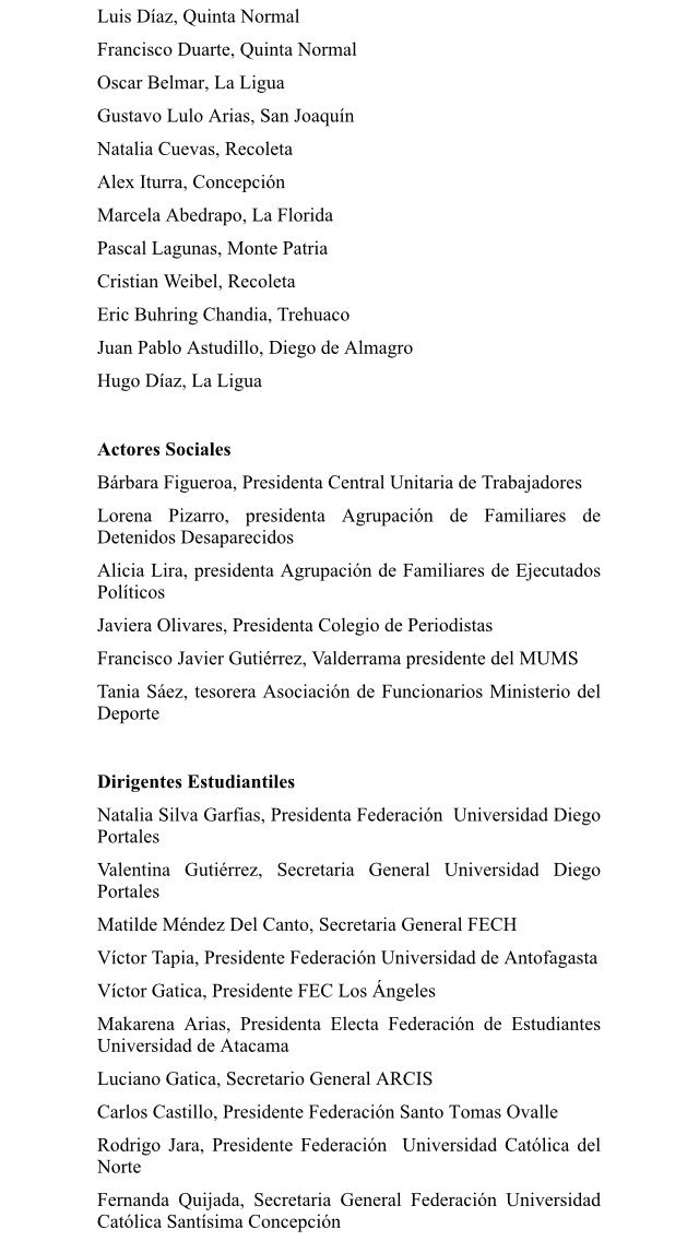 KarolCariola's tweet image. 11 Diputados/as, 4 Alcaldes, 21 concejales, 10 dirigentes estudiantiles firman carta a Donald Trump: ¡No más bombardeos al pueblo Sirio!