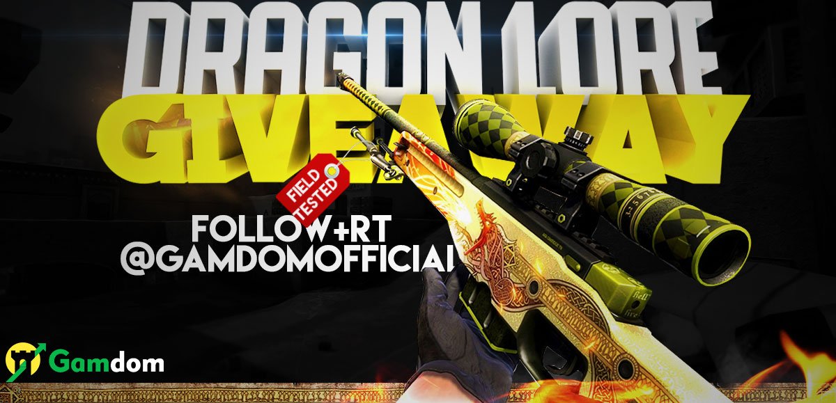 Giving away a dragon lore field tested!🔥
Drawing next saturday!
To enter:
- RETWEET + TAG 2 PEOPLE✅
- FOLLOW <a href="/GamdomOfficial/">GamdomOfficial</a> 

Good Luck!🍀