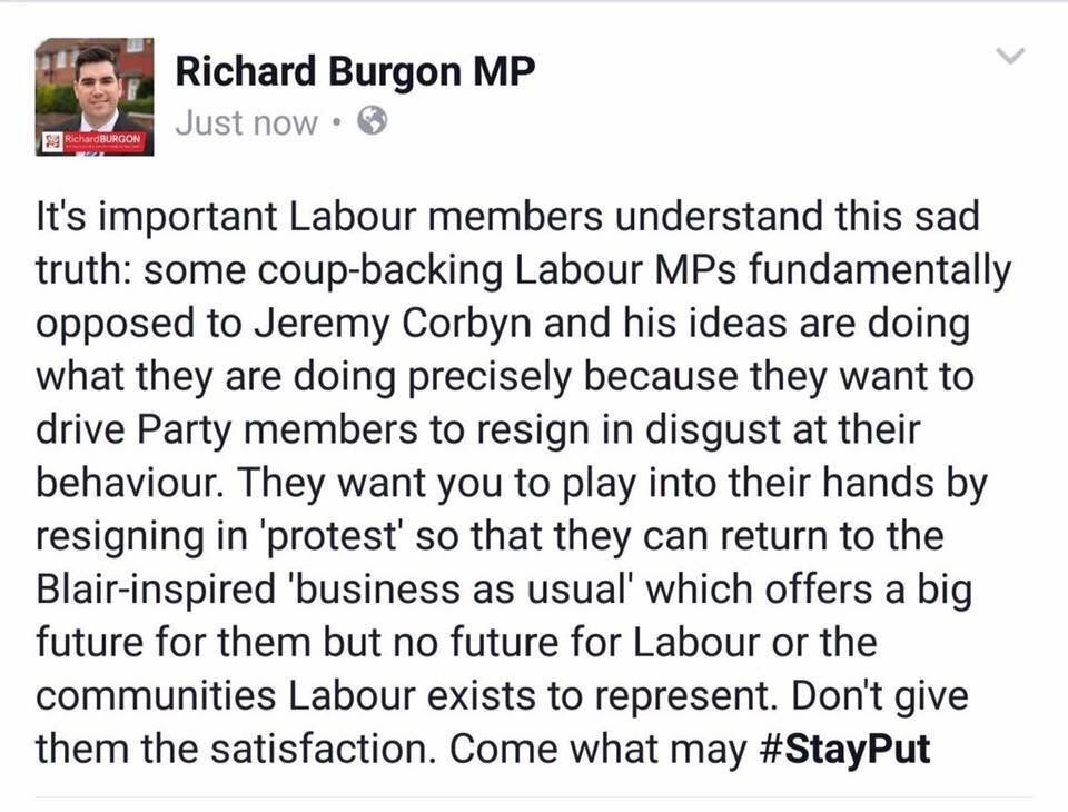 D_Raval's tweet photo. This is for comrades who I've seen this week doubting whether they should stay in Labour after more destructive PLP behaviour. Stay. Fight. https://t.co/e64ipQ5TSJ