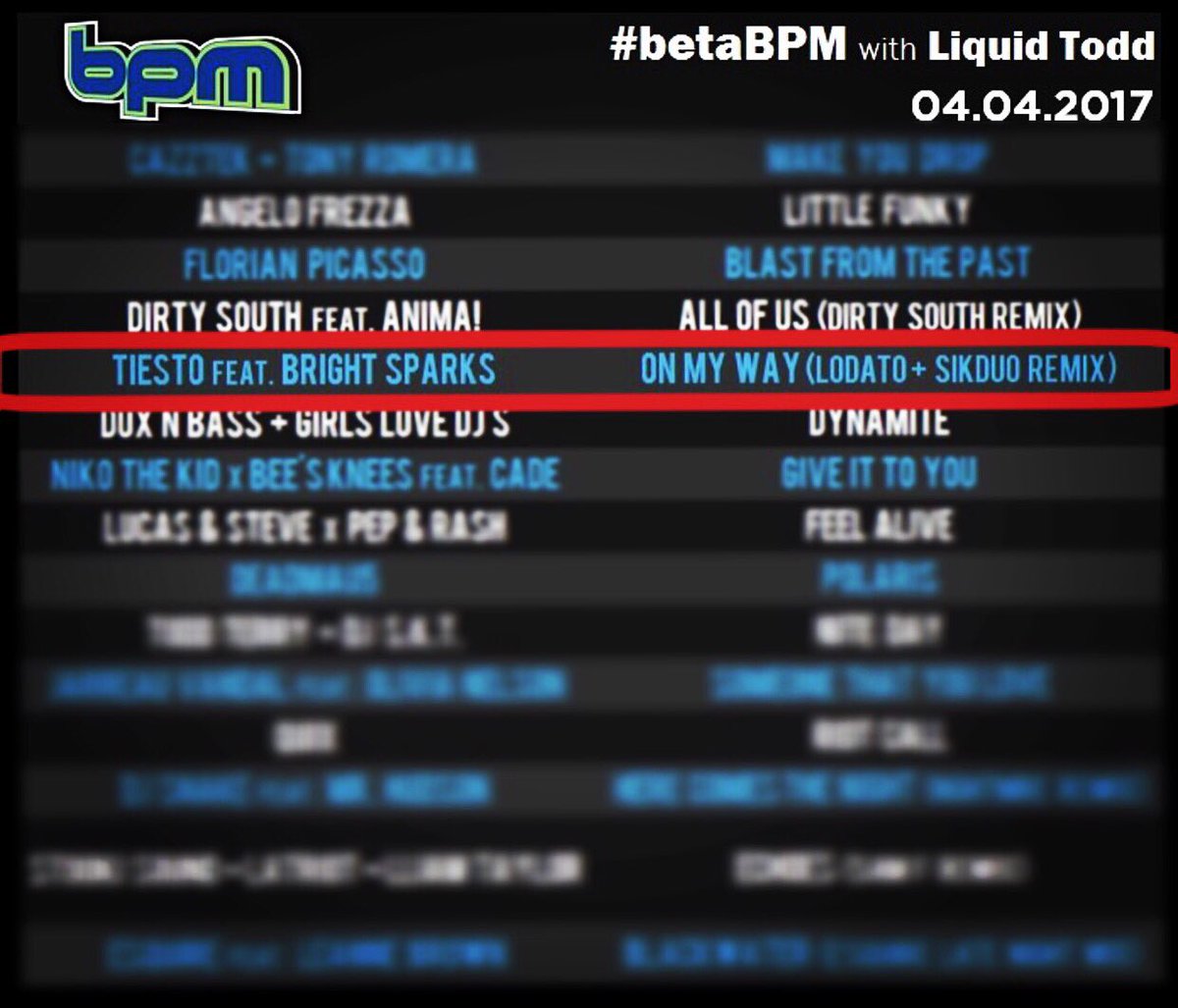 Thanks <a href="/liquidtodd/">Liquid Todd</a> for the support <a href="/tiesto/">Tiësto</a> #OnMyWay #Remix with <a href="/sikduo/">SikDuo</a> @sxmElectro <a href="/musicalfreedom/">musicalfreedom</a>