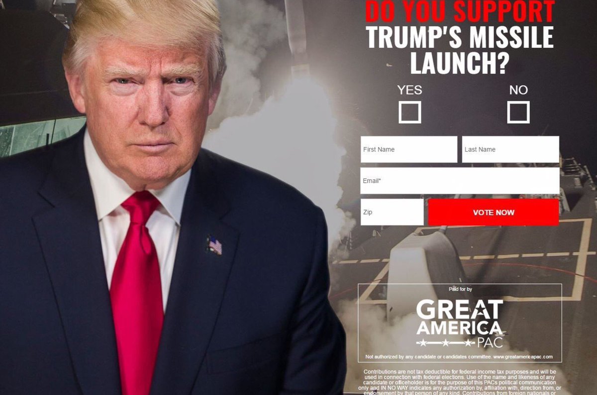 <a href="/realDonaldTrump/">Donald J. Trump</a> <a href="/Scavino45/">Dan Scavino Jr. Archived</a> You're literally using your strike to raise money for your 2020 campaign. If this isn't proof of your motives, I don't know what is…