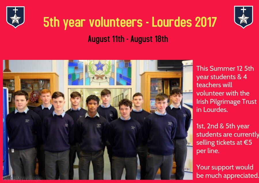 Please support our volunteer students and teachers with the Irish Pilgrimage Trust in Lourdes this summer.