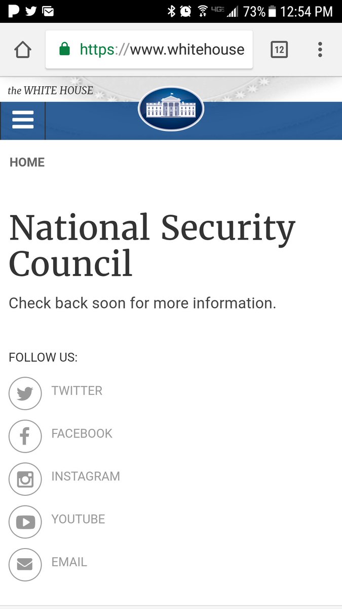 JoshPaulXC's tweet photo. Hey, @maddow, just checked National Security Council website after 3 days and still has same message. Do you think anyone is home? https://t.co/SMZFrdewww