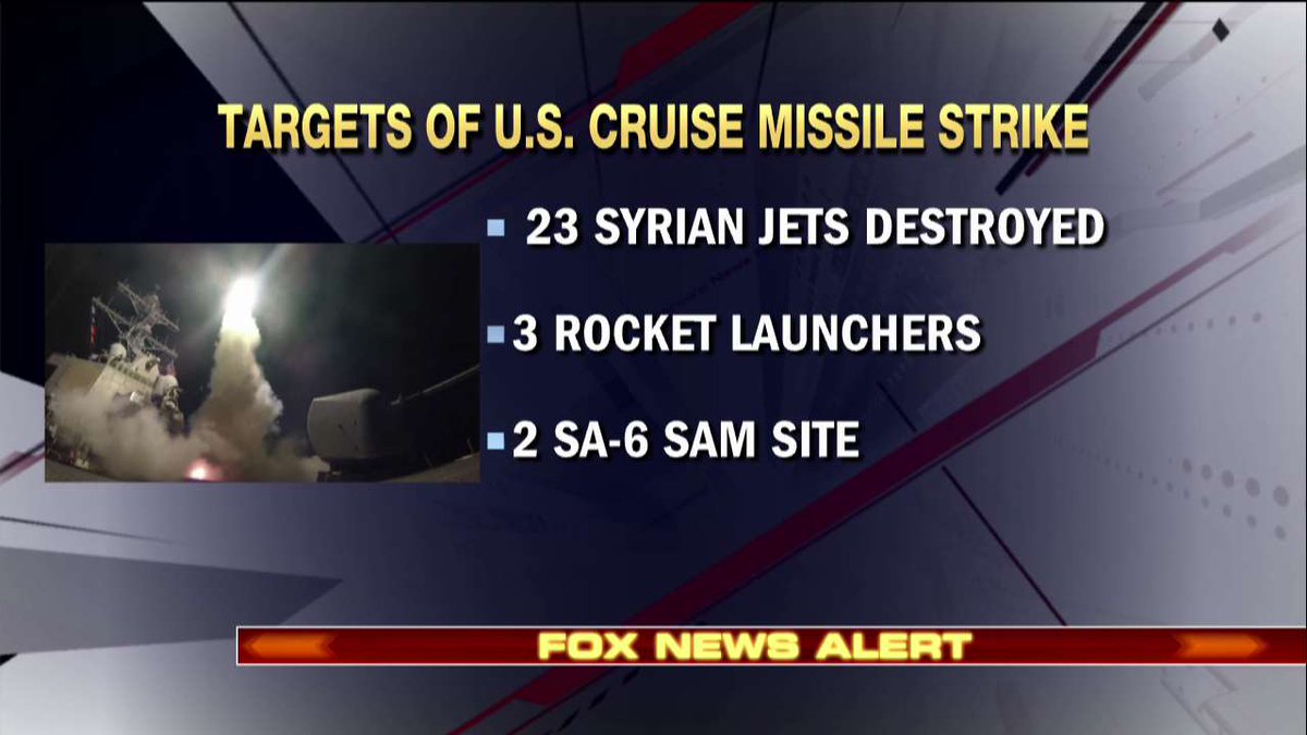FoxNews's tweet image. Targets of U.S. cruise missile strike.