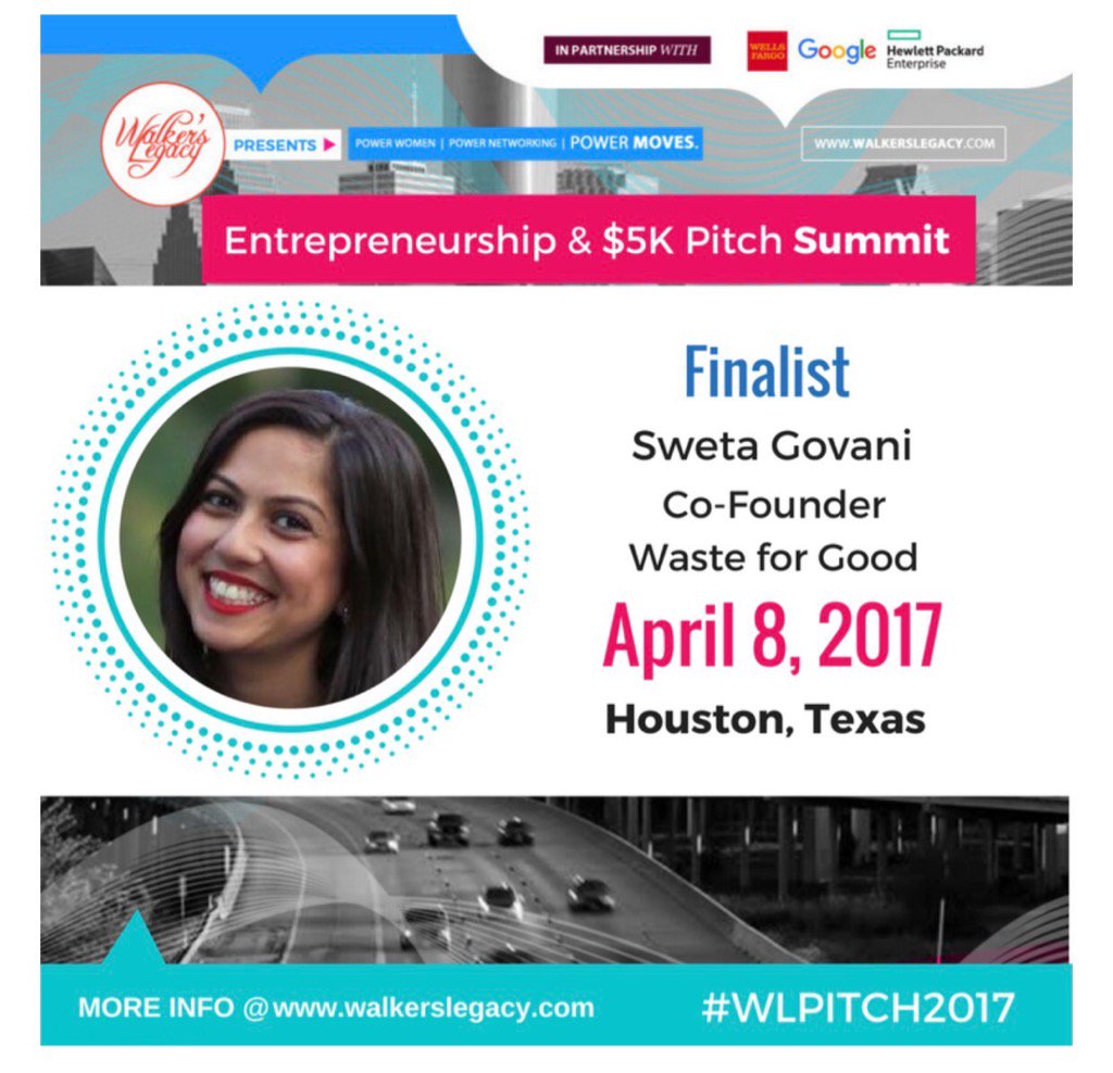 SwetaGovani's tweet photo. Thanks for the wonderful opportunity to pitch @walkerslegacy! #wlpitch2017 @waste4good https://t.co/SgfdiL3IC7