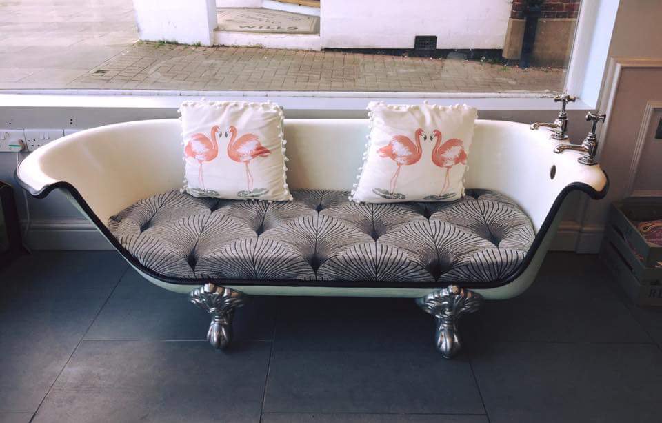 LoveChairish's tweet photo. Before/after pic of a #sofabath we made for local salon #Letchworth #Herts #upcycled #shoplocal https://t.co/29ZtuSFHcZ