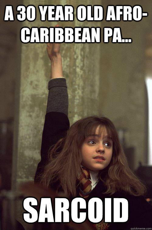 MedConversation's tweet image. Frequently thought of, infrequently seen. Now you too can "could it be sarcoid?" at roughly appropriate times. medconversations.com/?p=491