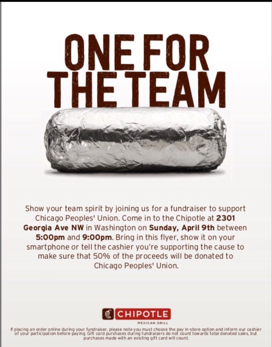IAMSANEIT's tweet photo. Meet CPU at Chipotle tomorrow with ALL of your friends between 5 and 9! Show this flyer at the register. #IssaFundraiser #ForTheKids https://t.co/zCzVo6x19T