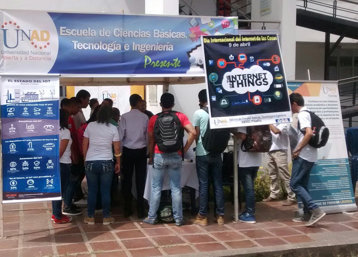 cmarceladiazs's tweet photo. Exitoso evento en @UniversidadUNAD @unadpitalito celebrando el #iotday demostraciones y conferencias. Felicitaciones #ECBTI @SIoTec_UNAD https://t.co/DA2pPcPyoA