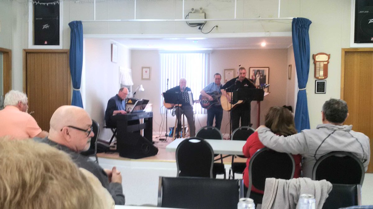 Great rabbit/moose supper at Pasadena Seniors Club,evening is capped off with this after dinner entertainment.