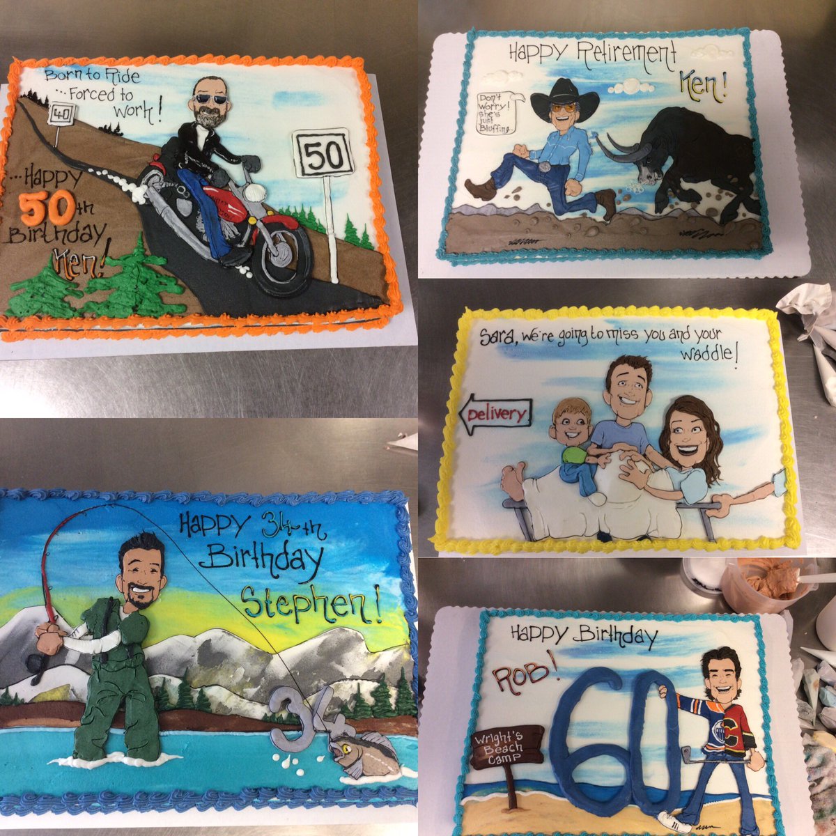 janjette's tweet photo. Cakes I decorated recently #cakeworks #yyc #cake https://t.co/7uaviVOsQ3