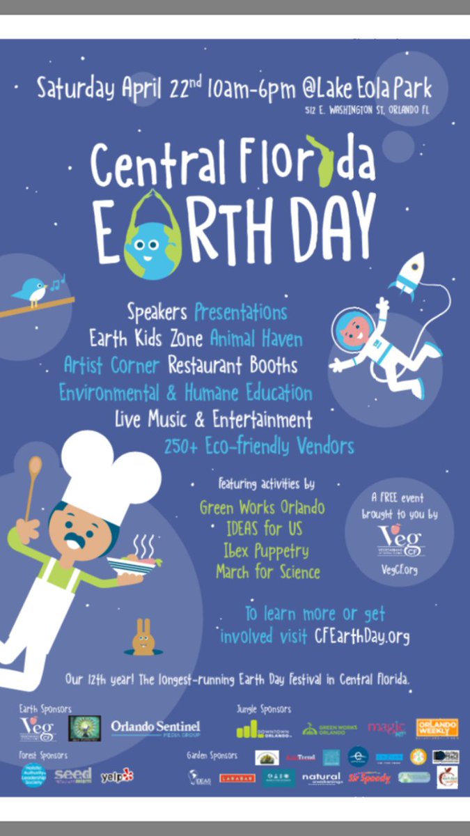 CFEarthDay's tweet photo. #CFEarthday #CentralFloridaEarthDay #orlando #Florida #EarthDay #marchforscience #climatemarch #resist #peoplesclimatemarch https://t.co/ytrW82CArN
