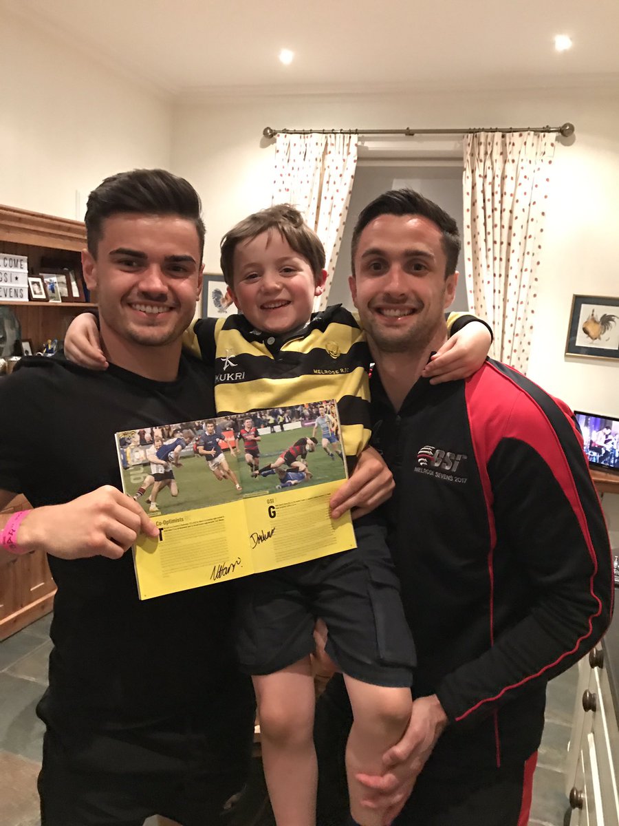 MacphersonAnnie's tweet photo. Life's not so bad after all @GSI @MarkkHarrison @d_mcilwaine15 with the smallest #melrose7s local fans! 
Hard for us all to say goodbye... https://t.co/WVamwiSVNE