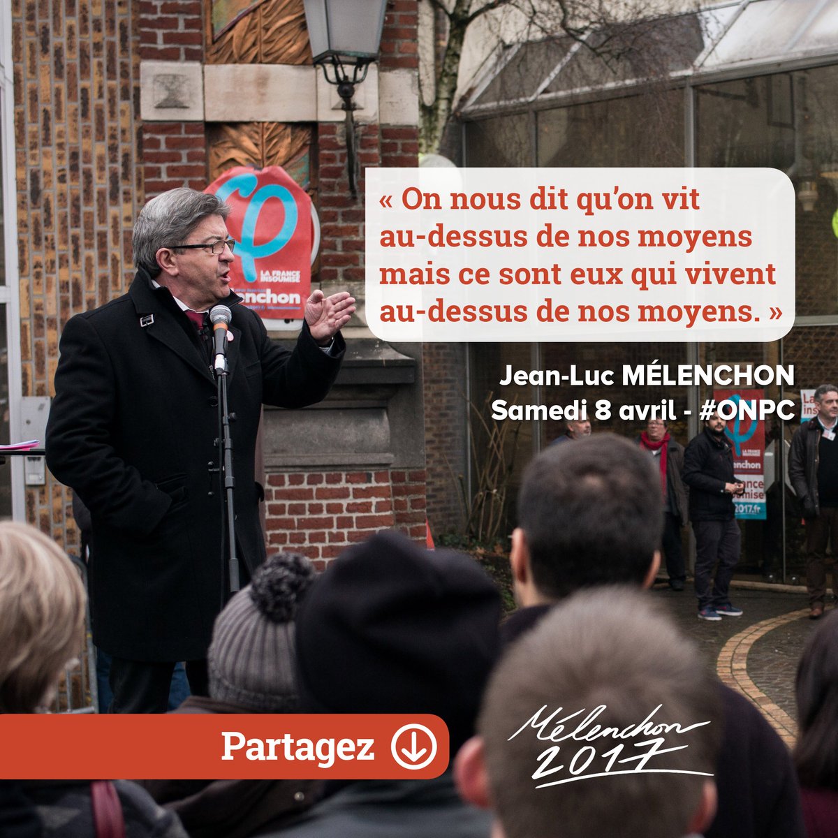 JLMelenchon's tweet photo. Ils nous disent qu'on vit au-dessus de nos moyens mais ce sont eux qui vivent au-dessus de nos moyens. #ONPC https://t.co/8re2PnPv8p