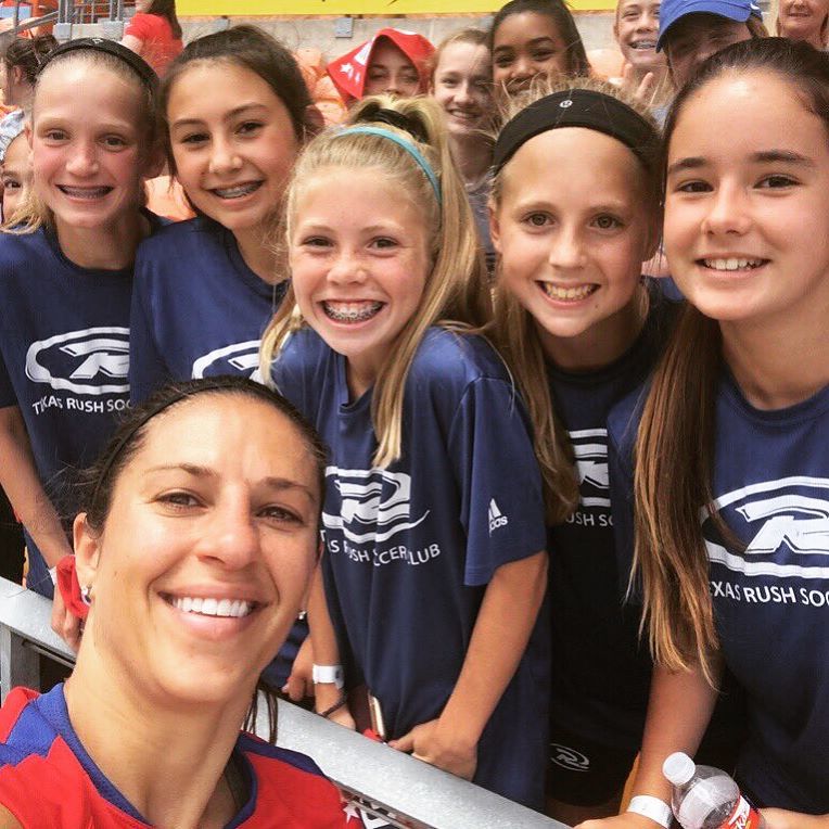 TexasRushSoccer's tweet photo. Future @houstondash DA girls attending USWNT training. What a great time hanging with @carlilloyd! 👏🏻⚽️👌🏼😎 https://t.co/cTK3zYZHze https://t.co/JpwjBkoC2p