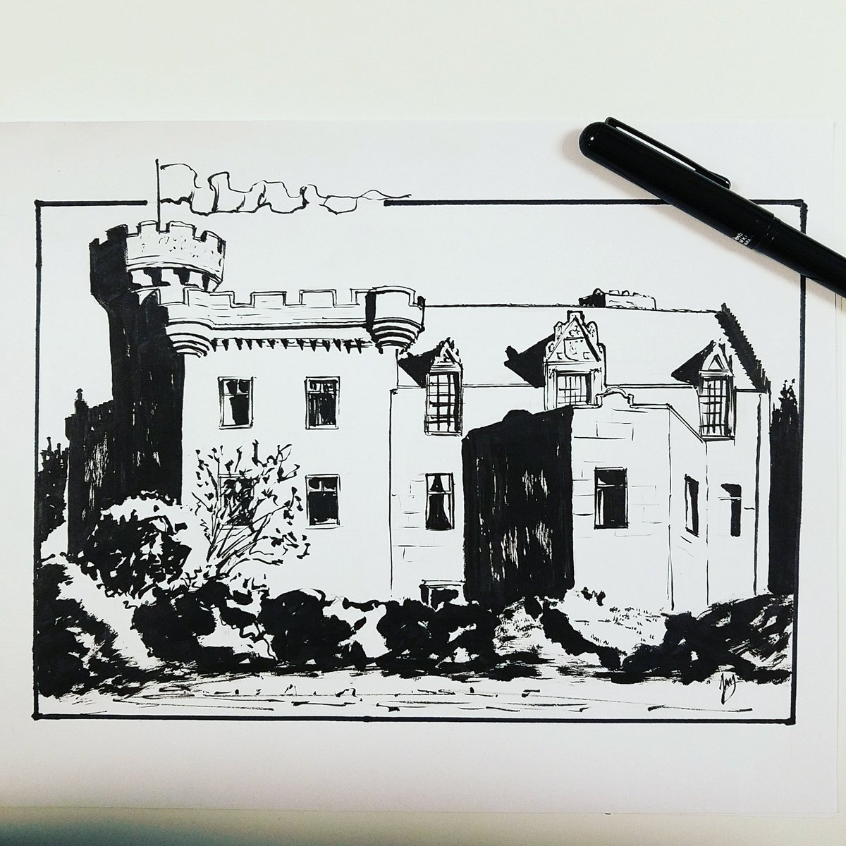 JDScribbles's tweet image. More #brushpen #environmentart #art #Commission #castles