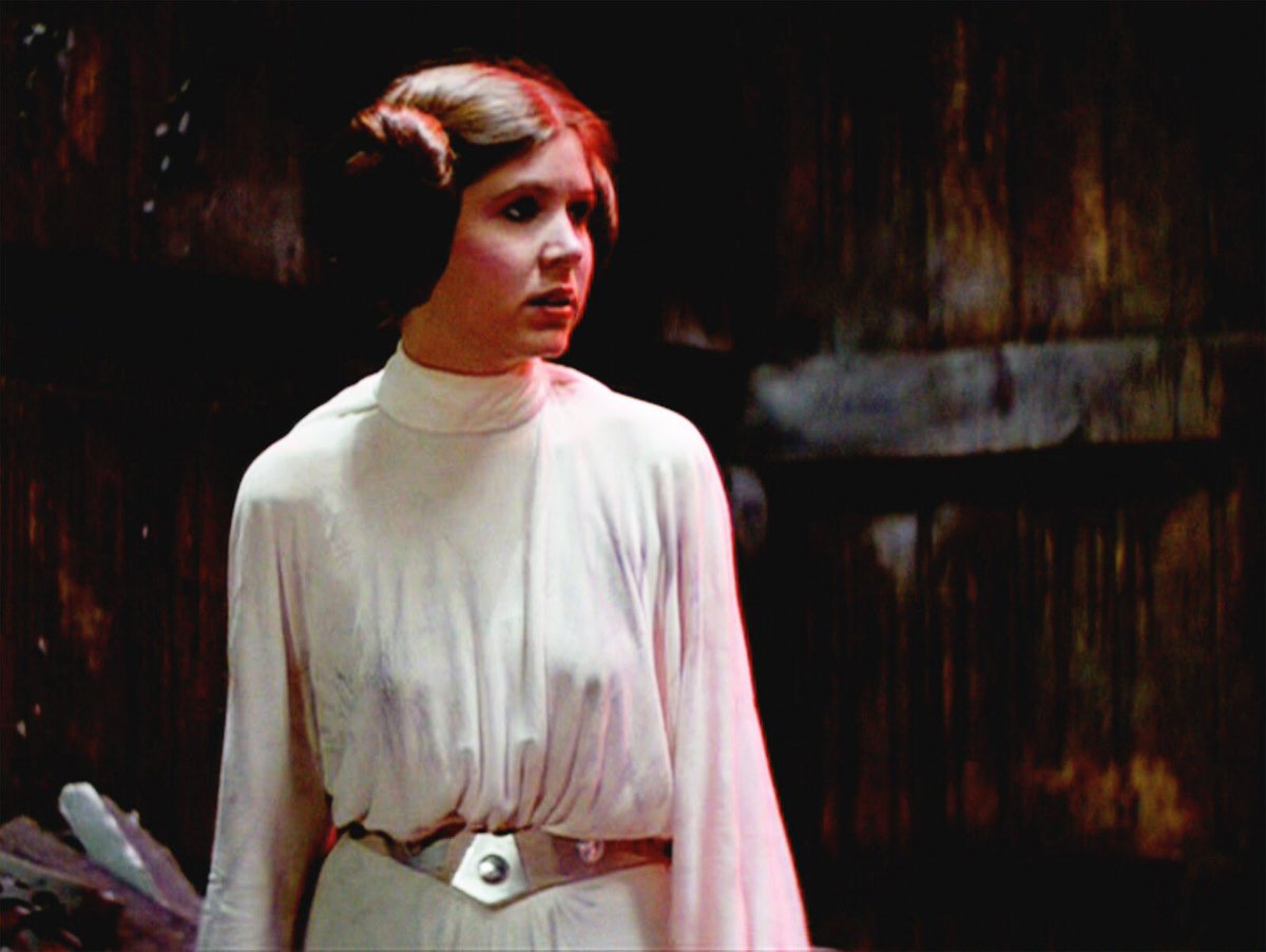 Carrie Fisher never wore a bra while in this costume in "Star Wars: A ...