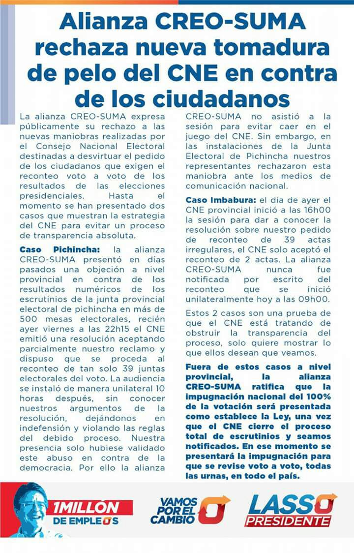 CesarMongeO's tweet photo. Sobre los reconteos sorpresa donde nadie del CNE notifica con tiempo: https://t.co/4XoSZMMWXu