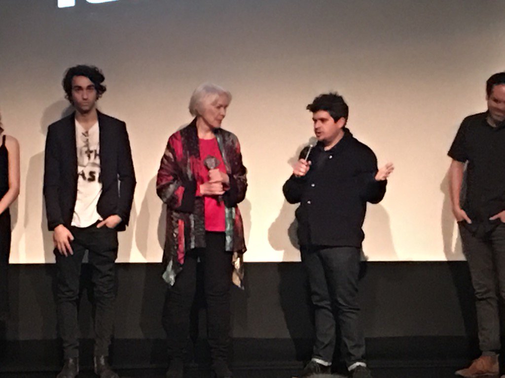 tomdolby's tweet photo. #WatersEnd production #HouseofTomorrow premiere at @SFIFF - Alex Wolff, Ellen Burstyn, and director Peter Livolsi. https://t.co/cGskytDyzc