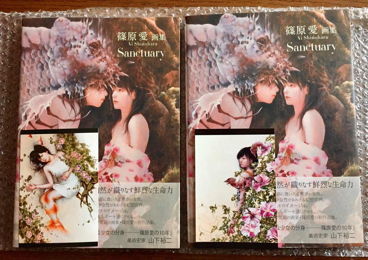 Gaspard No Twitter 篠原愛さん画集 Sanctuary 復刊ドットコムで注文済みだったがサイン本は抽選だったので個展会場でも購入 当選したのでサイン本は二冊に ポストカードは被らなかったしイラストの微妙な違いも楽しめたので満足 一冊は保管用にしよう