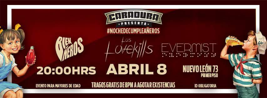 Rockstarismo's tweet photo. #AgendaRockstarismo hoy @caraduramx invitan los tragos desde las 8PM Los @LosLovekills + @EvermistBand + @Bienneros +ID#NocheDeCumpleañeros https://t.co/Q4b372uMW2