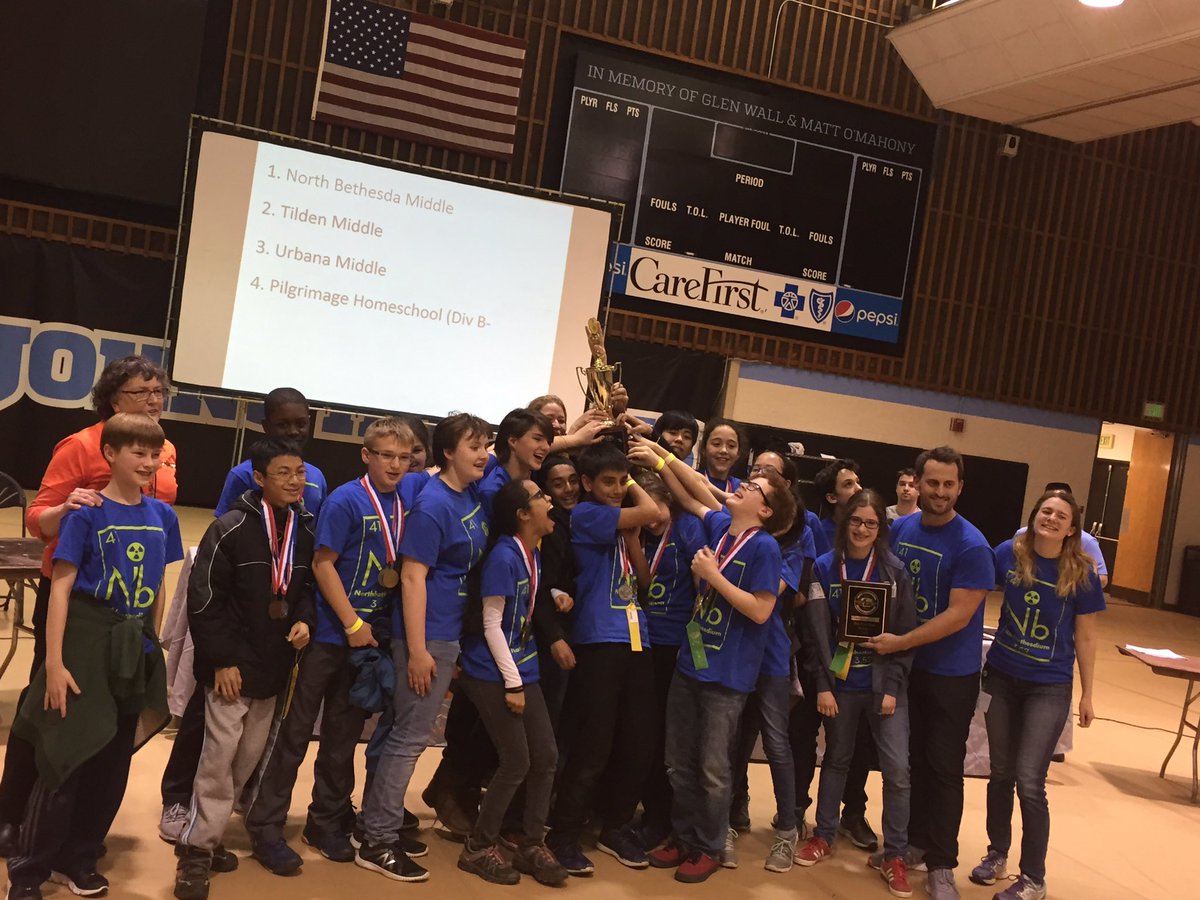 MrWerbeck's tweet photo. North Bethesda MS Science Olympiad team is #1 in the state of Maryland. @mcpsNBethesdaMS @MrLoznak @NikkijmNm @MCPS #proudcoach #offtoOhio https://t.co/pTG4tj6OOs