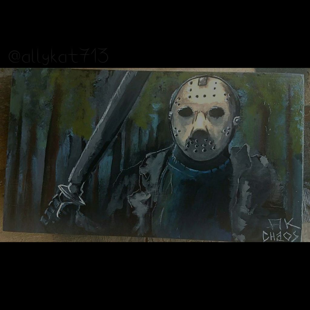 AllyCatChaos's tweet photo. #jasonvoorhees #paint #acrylic #semigloss #fridaythethirteenth #vi #jasonvi #fridaythethirteenthvi #tattooapprentice https://t.co/4V5lwwSVUG