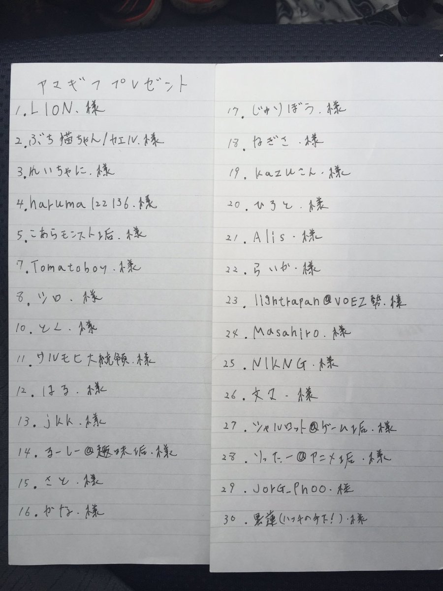 amazongiftageru's tweet photo. 沢山のご参加ありがとうございます！！

名前が書いてある横の番号が自分の番号になります！ https://t.co/d1AI0GA2mY