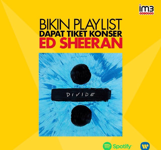 Kawanim3pku's tweet photo. Mau tiket konser Ed Sheeran? Yuk ikutan buat playlist di Spotify Premium https://t.co/pm3cNZWoPO #PlaylistEd #StreamOnTerus #TakeMeToEd
π§π§ https://t.co/GgSkvtYJVC