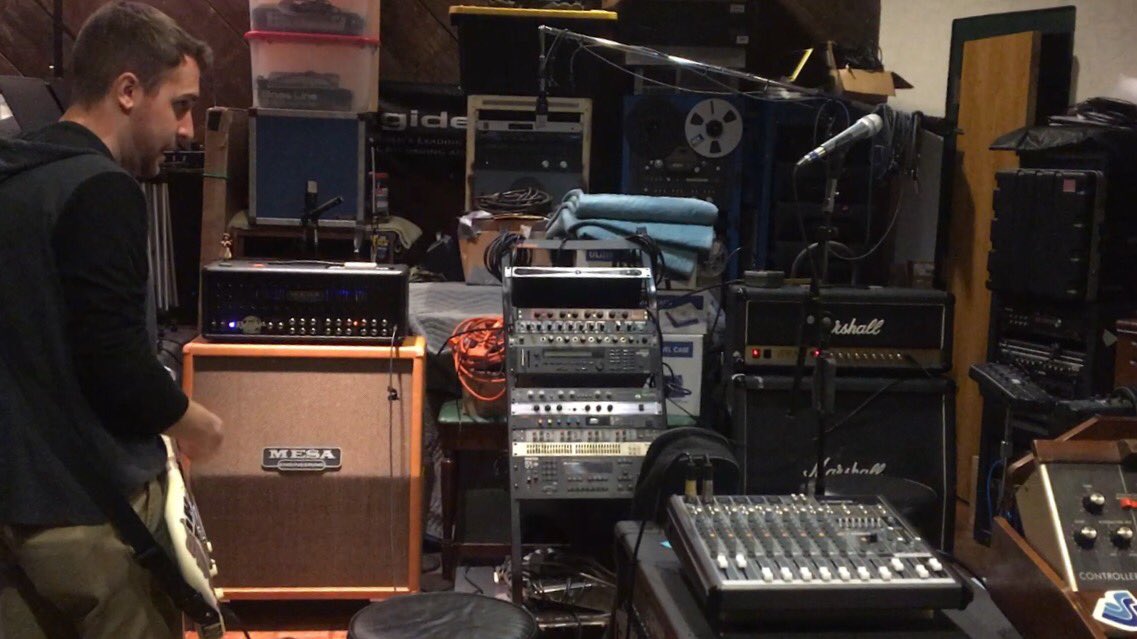 tadwildermusic's tweet photo. Aaron recording guitar tracks at our latest session. Stay tuned for new music ASAP ‼️ #triplerec #mesaboogie #marshall #tadwilder https://t.co/KYC1AfMBJR
