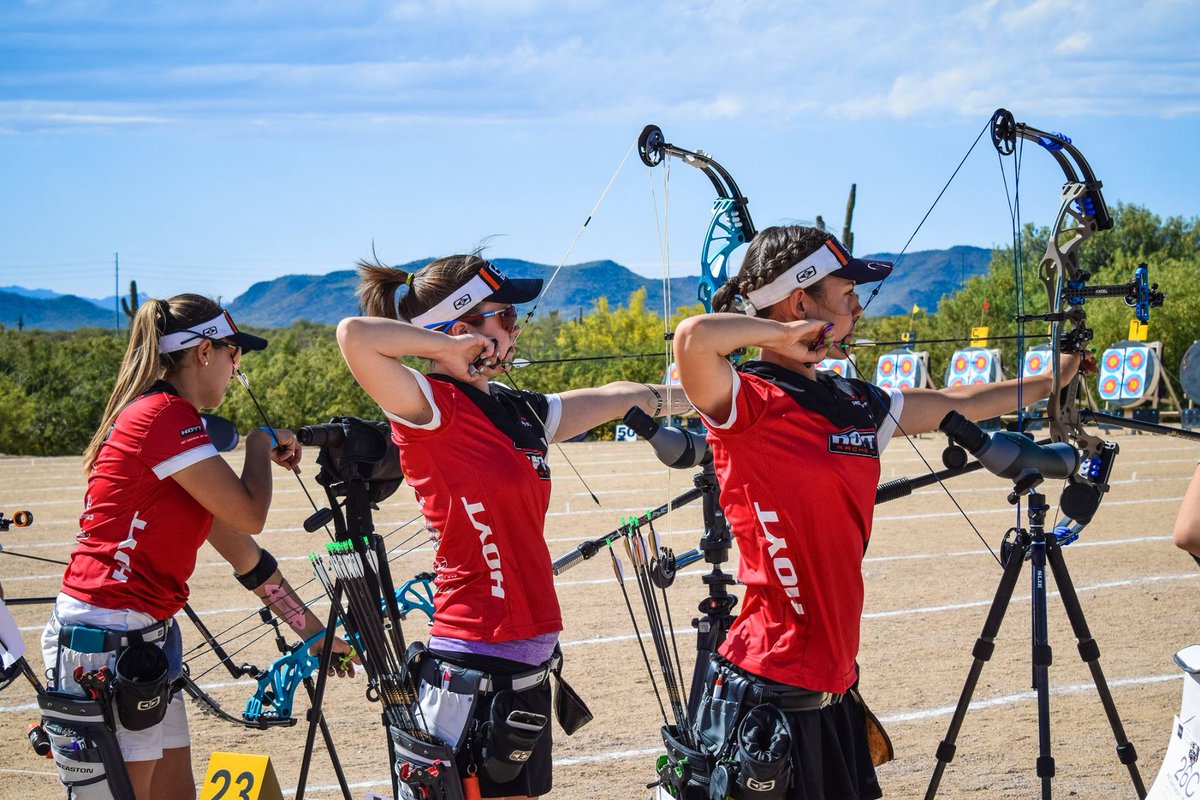HOYTARCHERYInc's tweet photo. Hats off to Toja, Linda and Erika for making it a Hoyt podium sweep for the Senior Compound Women! 

@usaarchery | #BowsOfChampions https://t.co/GV2B7IVdXC