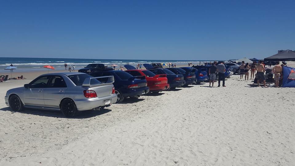 curt_vogelsang's tweet photo. 300+ #Subaru meet for the 1st #RumbleontheBeach #wrx #sti #subie #subieflow #subarulife #beach #cars #fl #subarusquad #meetup #Daytona https://t.co/Z1ykLe3vdZ