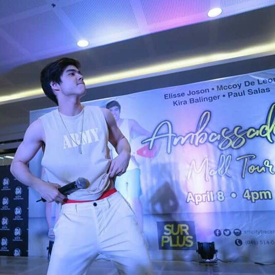 PaulstersOFC's tweet photo. Ambassador Paul Salas on stage yesterday at #SMCityTreceMartires #SurplusMallTour 🔥 Thank you so much, everyone! ❤ @PaulAndreSalas https://t.co/C81t6fL1L3