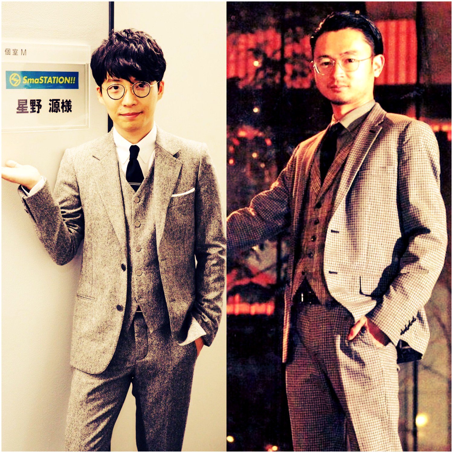 エコウ A Twitter スーツ スーツ 星野源 長岡亮介