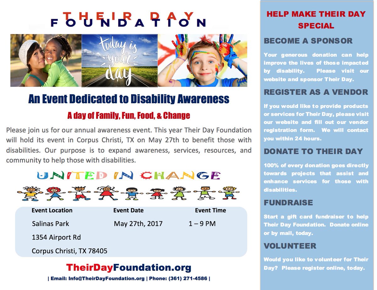 TerryMillsCC's tweet photo. Please join https://t.co/foi9chEFOE  for an event dedicated to disability awareness. The event is on May 27th at Salinas Park from 1 to 9 pm https://t.co/8SxLC1dB2k