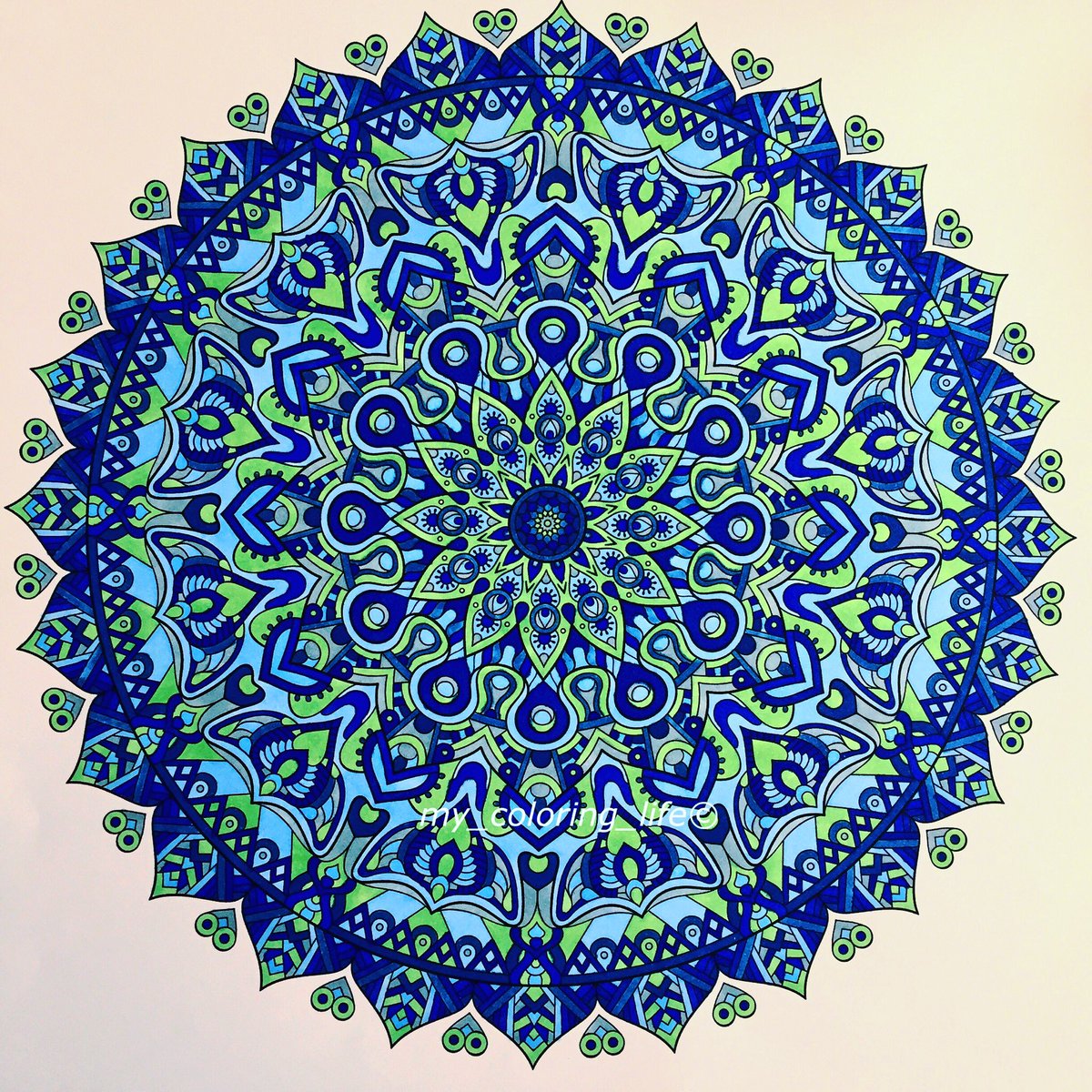 #mandalas #markers #spectrumnoir #blue #green #ColoringBook #coloring #artist #art #my_coloring