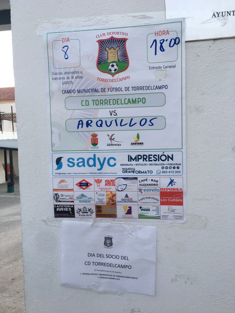 DEPORTES | Entradas a 50 euros para la afición rival en un partido de preferente:  <a href="/CFTorredelcampo/">C.D. TORREDELCAMPO ⭐</a> y <a href="/cdarquillos/">C.D. Arquillos</a> horajaen.com/?p=52207