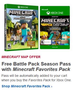 Cheap Ass Gamer Minecraft Xbox One Edition Favorites Pack Battle Pack Season Pass X1 29 99 Gcu 23 99 Via Best Buy T Co Vc4swmrnpq T Co Qwxxilrvfo Twitter