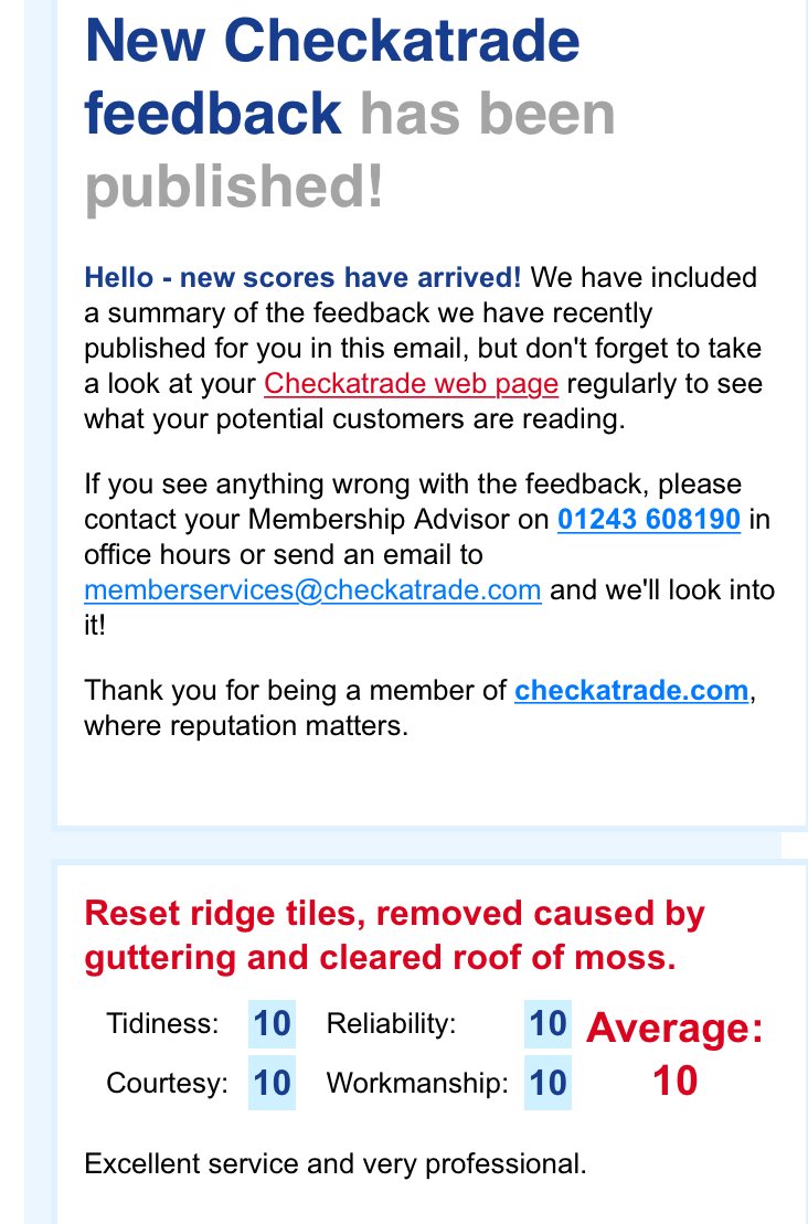 #goodmorning all another happy customer sends their feedback to <a href="/Checkatrade/">Checkatrade</a> <a href="/BrumHour/">#BrumHour 🐝 Networking with #Birmingham</a> <a href="/solihullhour/">#solihullhour</a> <a href="/BrumIsBrill/">#BrumIsBrill</a> #sundaymotivation #roofers